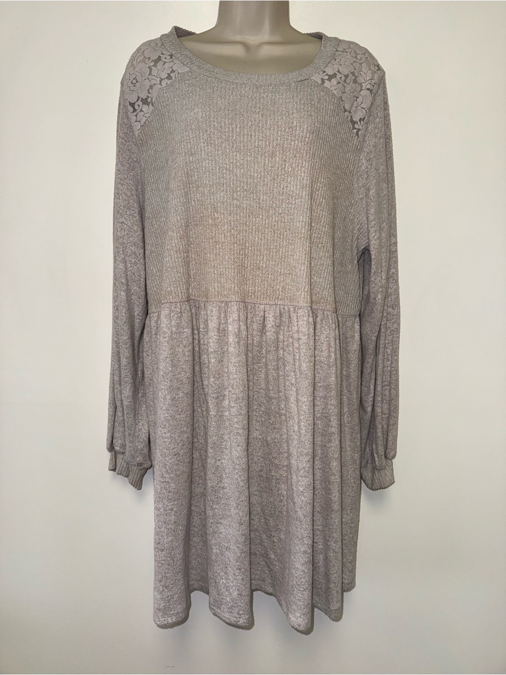 NWT Harper Heritage by Francesca's (2X) Brand New Tan Long Sleeve Midi Dress